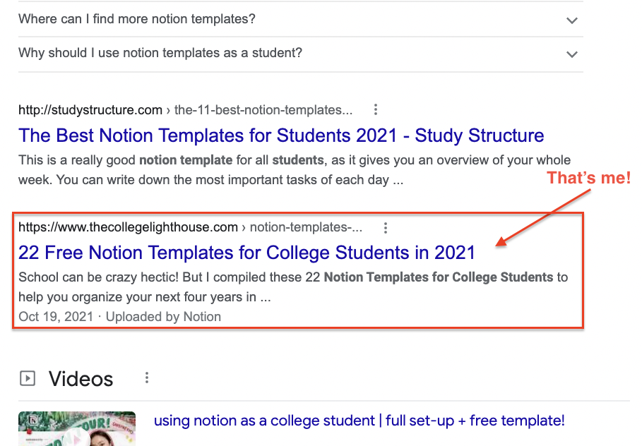 My notion-Article-on-the-first-page-of-Google